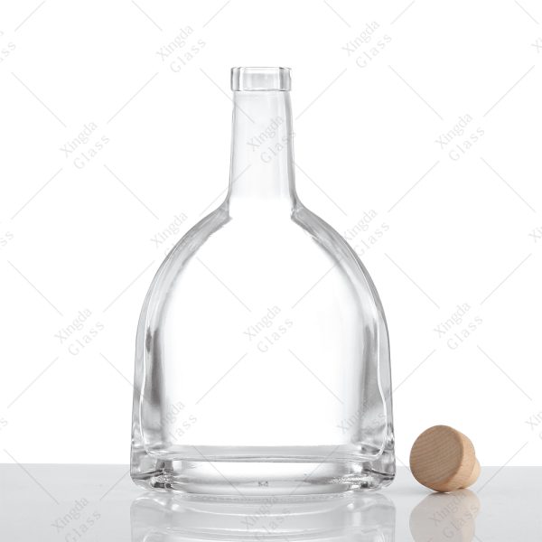 Customized Premium Square Shaped Empty Alcohol Brandy Whisky Glass Bottles
