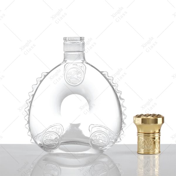 IMG_2583 Customized Embossed Extra Flint Spirits Whisky Vodka Brandy Bottle With Cork