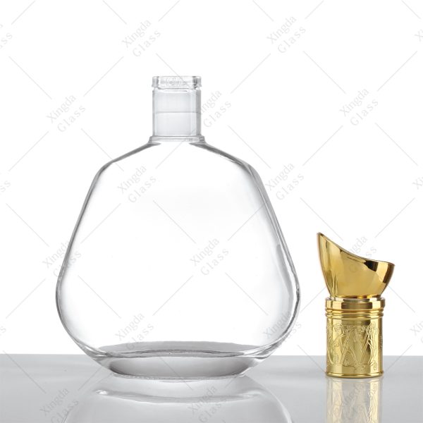 IMG_2603 Wholesale 500Ml Empty Flat Super Flint Glass Whiskey Brandy Xo Bottle