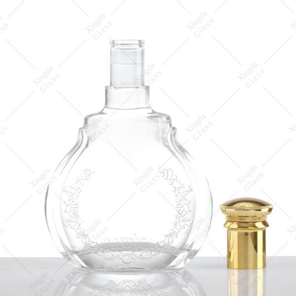 Premium Look 750Ml Square Extra Flint Whisky Spirits Glass Bottle