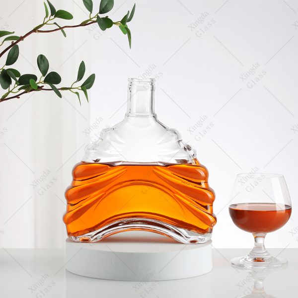 IMG_2981 Super Flint Cork Top With Flat Shoulder Glass Bottles For Whiskey Gin Vodka Rum Liquor
