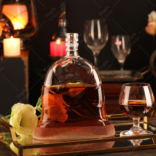 Manufacture Custom Logo Wine Glass Bottle 500Ml 700Ml Empty Whisky Vodka Liquor Glass Bottle