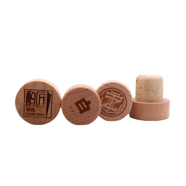 主图_005 Wooden Bar Top Bottle Cork With Laser Engraved T Shaped Cap