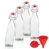 100ml 250ml 500ml 750ml 1000ml Snap Transparent Glass Bottle Swing Cap Reusable Energy Drinks Packaging