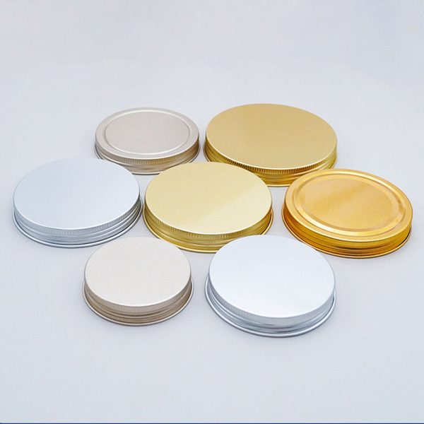 Caliber Metal Screw Caps Gold Food Lids Metal Threaded Aluminum Cap Jar Lids