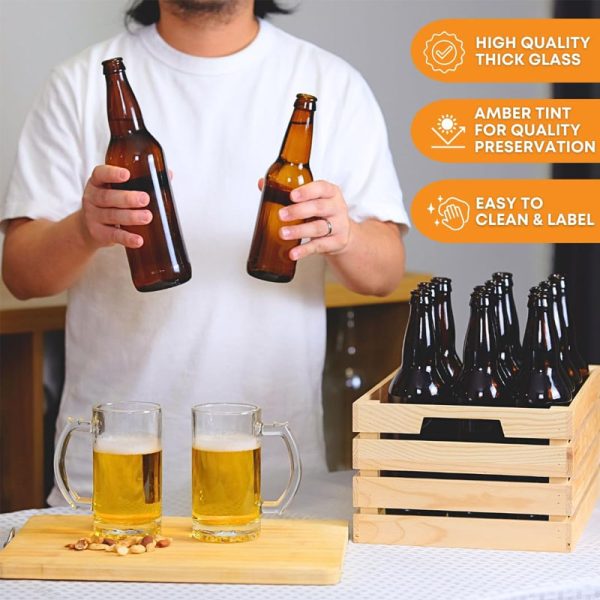 Food Grade Amber Glass Longneck for Home Brewing