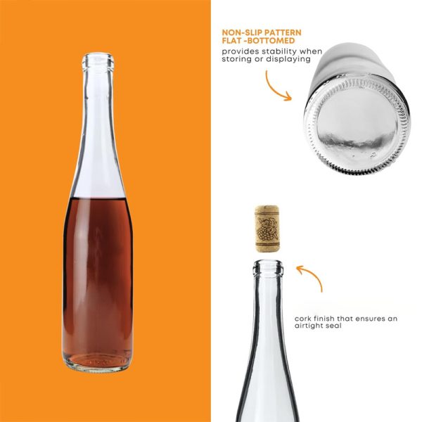 Clear Empty Hock Liquor Wine Bottles for Drinks