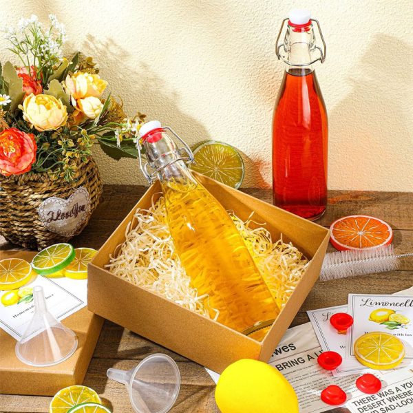 28 (4) 16 oz Empty Clear Liquor Bottles for Homemade Extracting Liqueur Suitable for Gift Giving