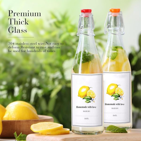 28 (6) 16 oz Empty Clear Liquor Bottles for Homemade Extracting Liqueur Suitable for Gift Giving