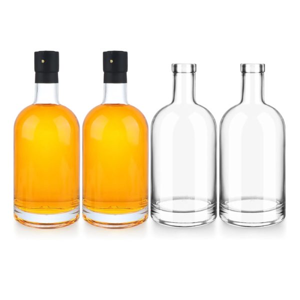 Clear Empty Heavy Base Wine Bottles with Cork Lids for Wine Whiskey Soda Beer Juices Beverages
