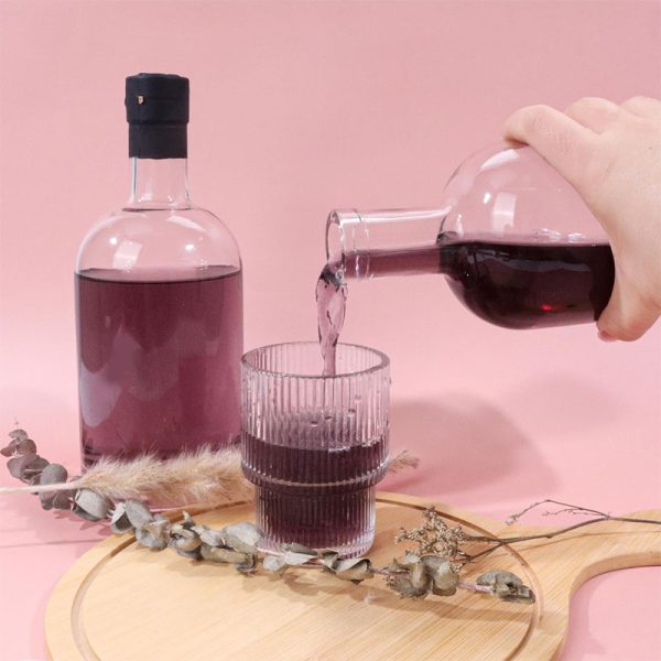 Clear Empty Heavy Base Wine Bottles with Cork Lids for Wine Whiskey Soda Beer Juices Beverages