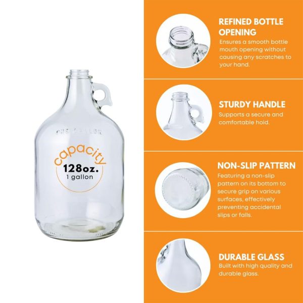Empty One Gallon Glass Wine Water Bottle