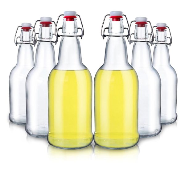 Swing Top Glass Bottles 500ML Glass Brewing Bottles with Airtight Stoppers for Beer
