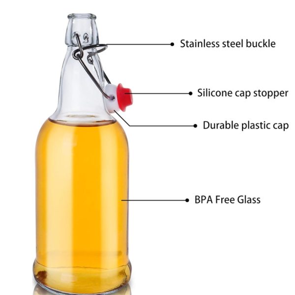 Swing Top Glass Bottles 500ML Glass Brewing Bottles with Airtight Stoppers for Beer